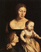 Hans Holbein The Artist's Wife with Katherine and Philip Spain oil painting artist